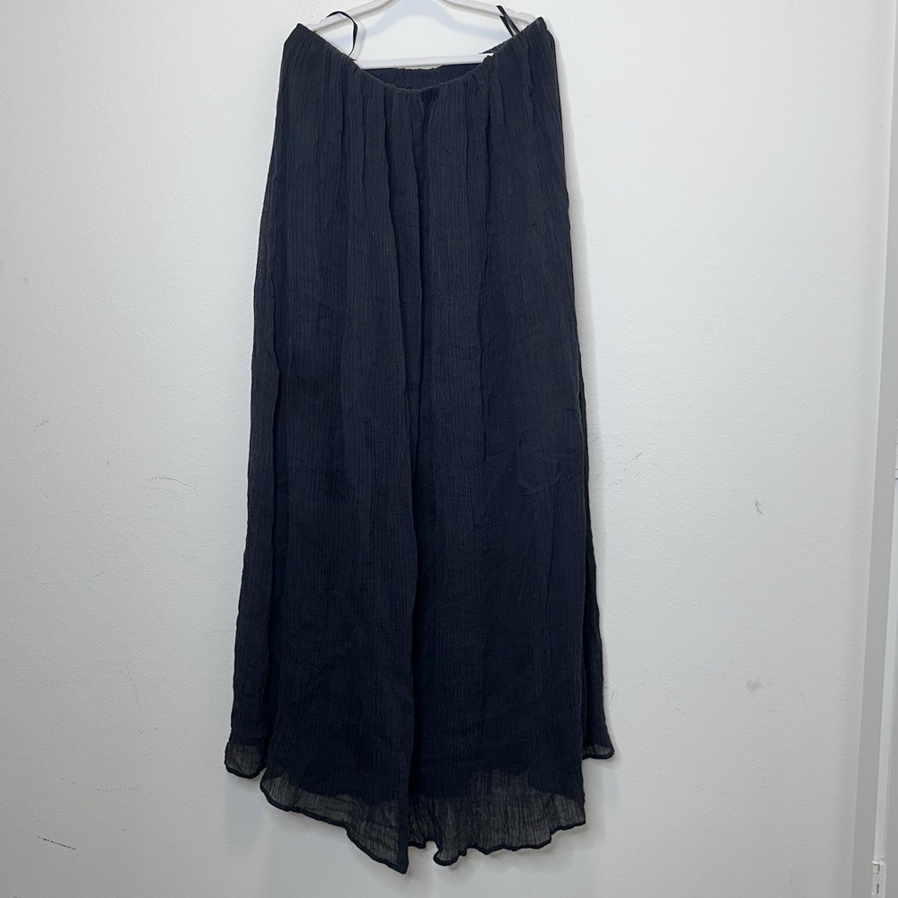 DISSH Womens Black Maxi Linen Dress Strapless Lined Size US 12‎ Western Boho